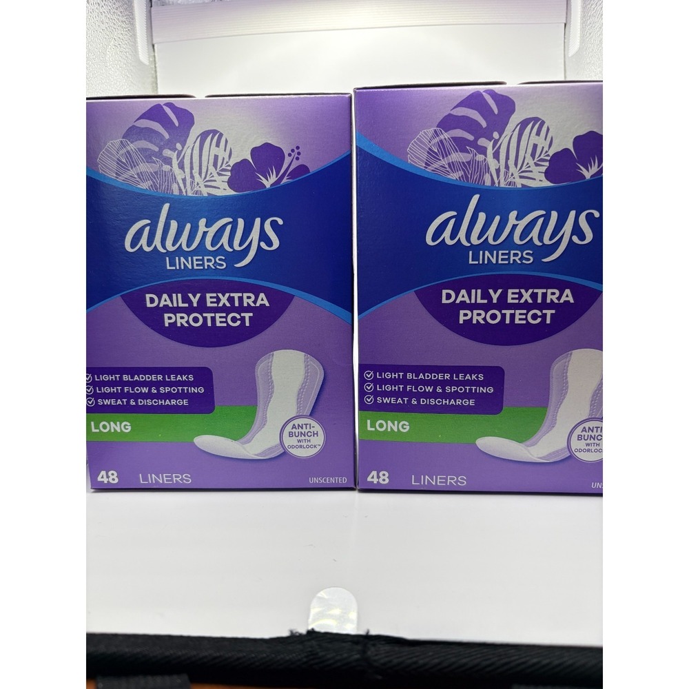 Always Liners, Long, 48 Liners, Anti Bunch with Odorblock - 2 Boxes